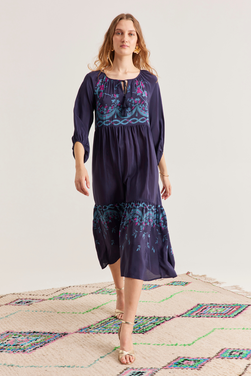 Caroline Dress, Birdie Navy