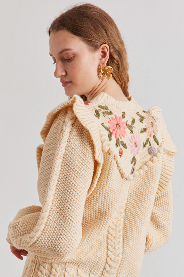 Brooklyn Sweater Ivory Rose