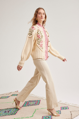 Holly Cardigan, Ivory rose Lilac