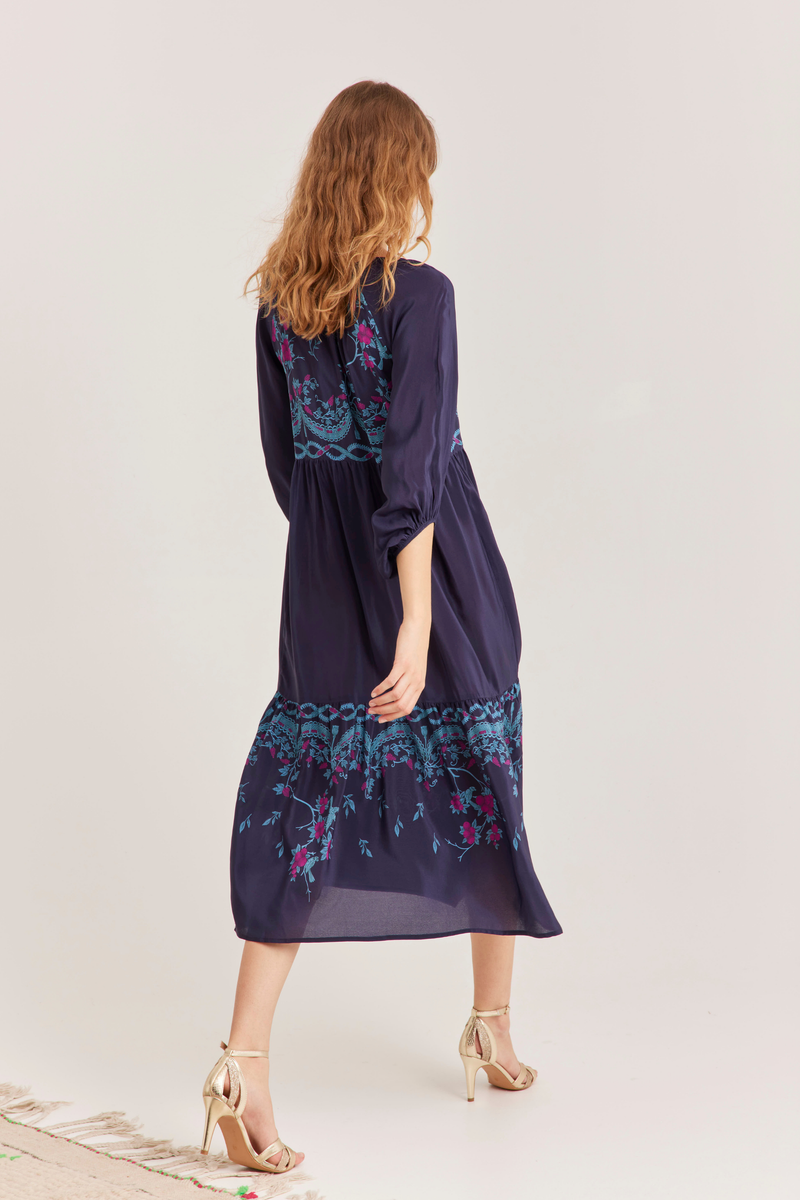 Caroline Dress, Birdie Navy