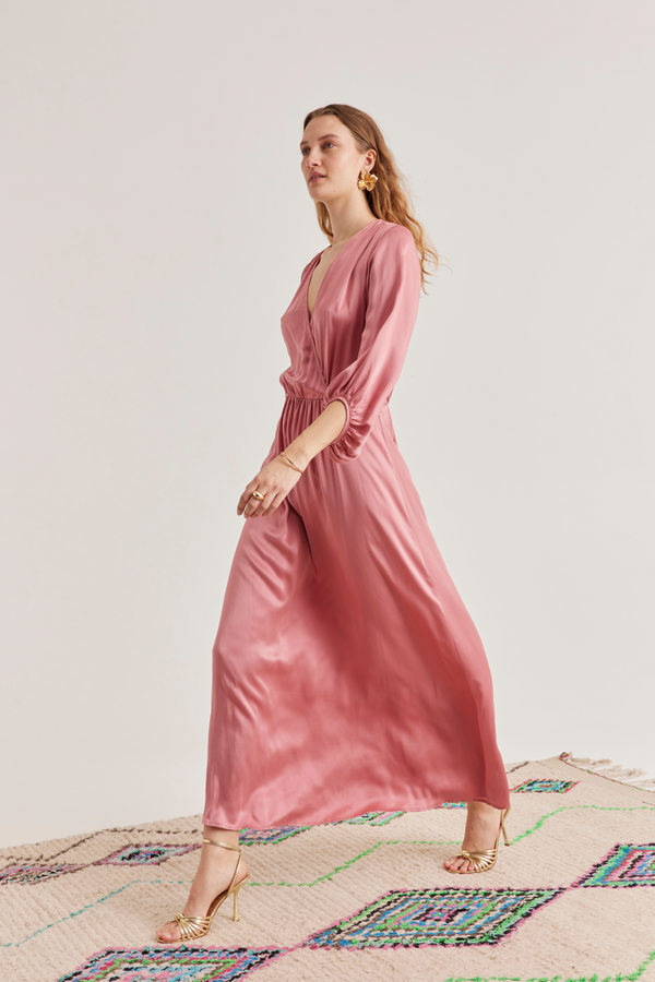 Julianna Silk Dress, Rose