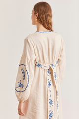 Evangeline Dress, Cream Birdie