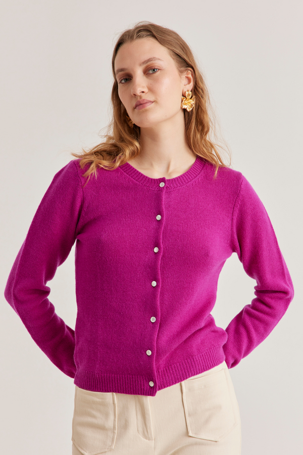 Jackie Cardigan, Orchid pink Cashmere