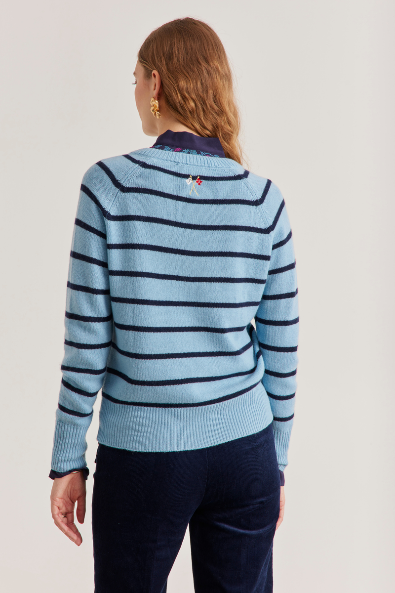 Adele V-neck, Bluebell Cashmere