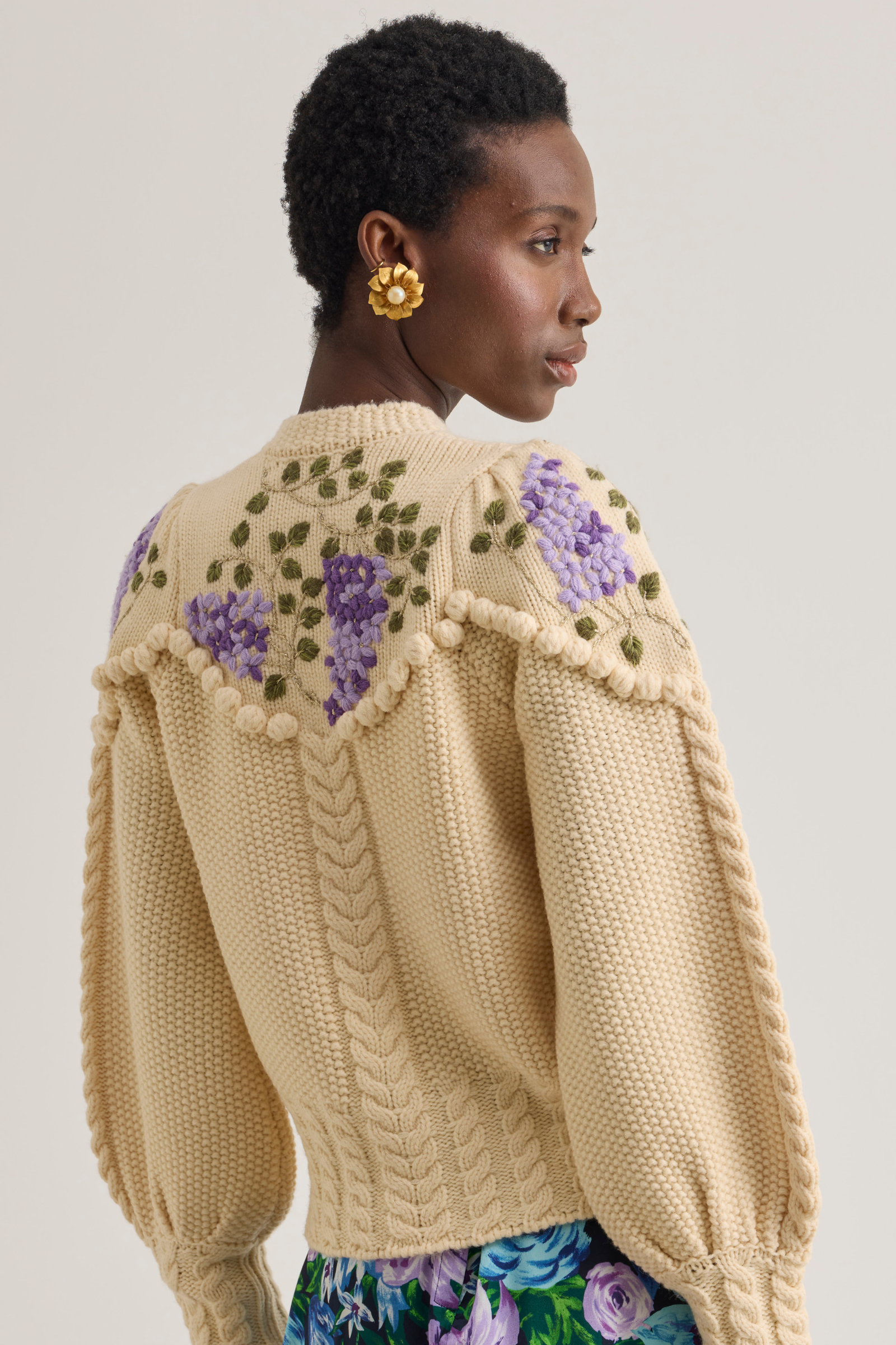 Holly Cardigan, Ivory Lilac – Line Markvardsen