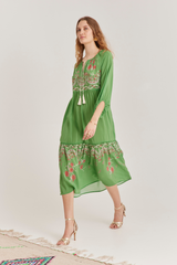 Caroline Dress, Birdie Pistachio