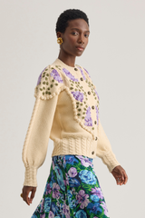 Holly Cardigan, Ivory Lilac
