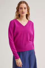 Adele V-neck, Orchid Pink Cashmere
