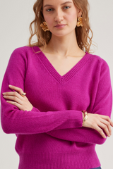 Adele V-neck, Orchid Pink Cashmere