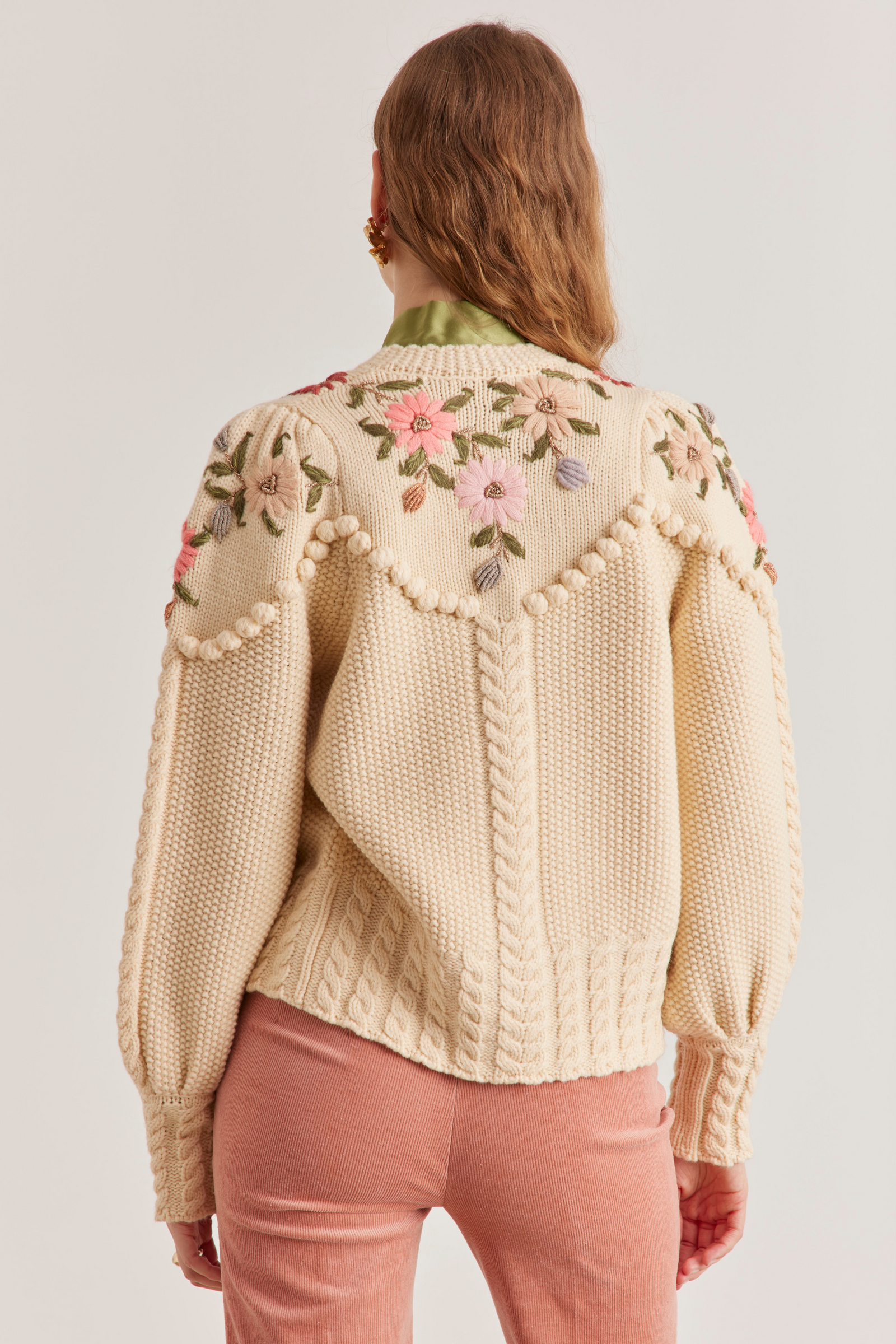 トップス yilon ROSE RIBBON CARDIGAN ivory Holly Cardigan, Ivory Rose – Line Markvardsen
