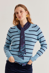 Adele V-neck, Bluebell Cashmere