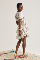 Jolene Dress, Cream Dot