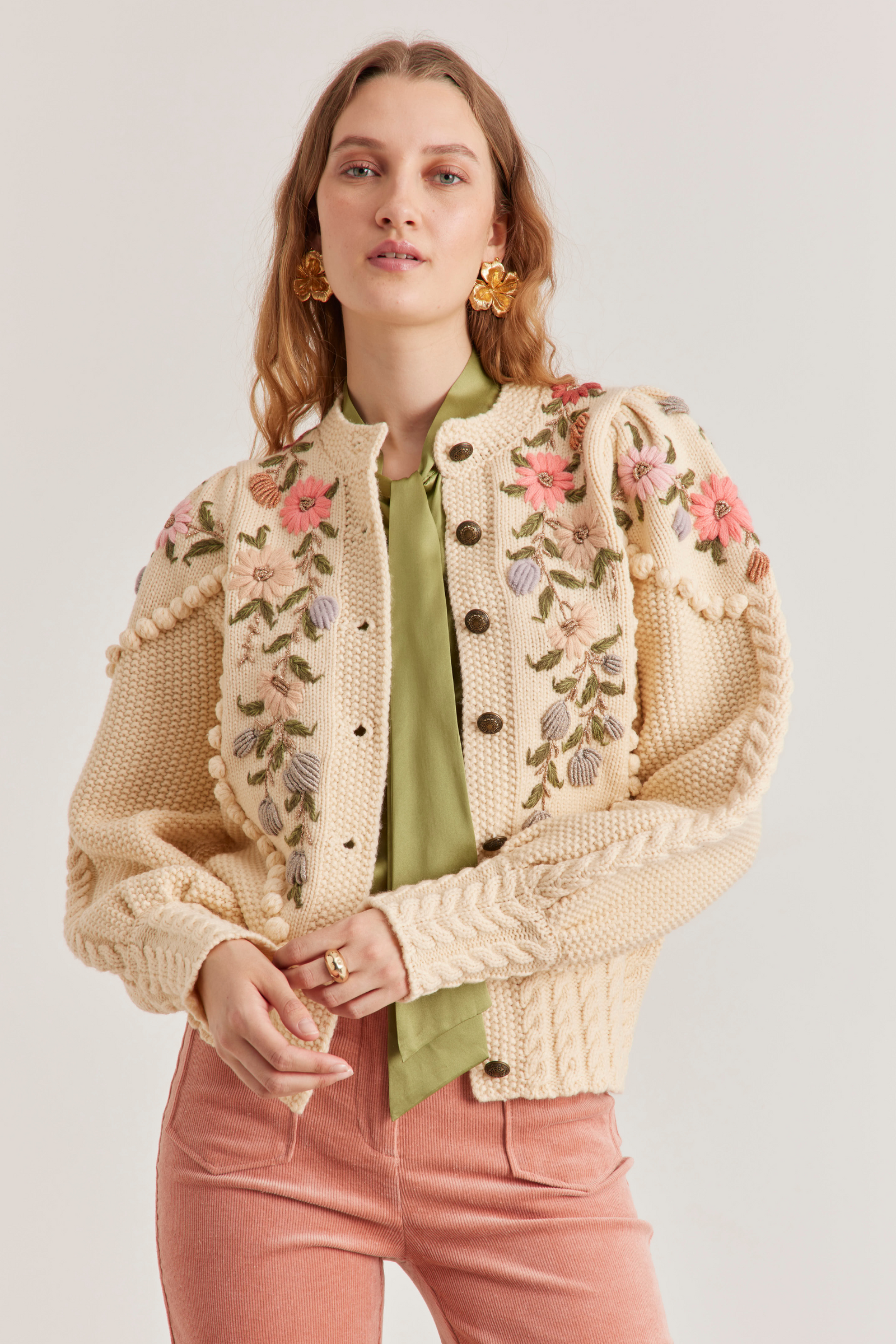 Holly Cardigan, Ivory Rose – Line Markvardsen