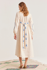 Evangeline Dress, Cream Birdie