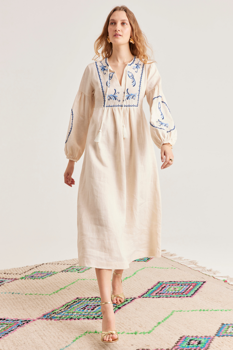 Evangeline Dress, Cream Birdie Line Markvardsen Evangeline Dress, Cream Birdie Line Markvardsen