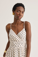 Coraline Dress, Cream Dot