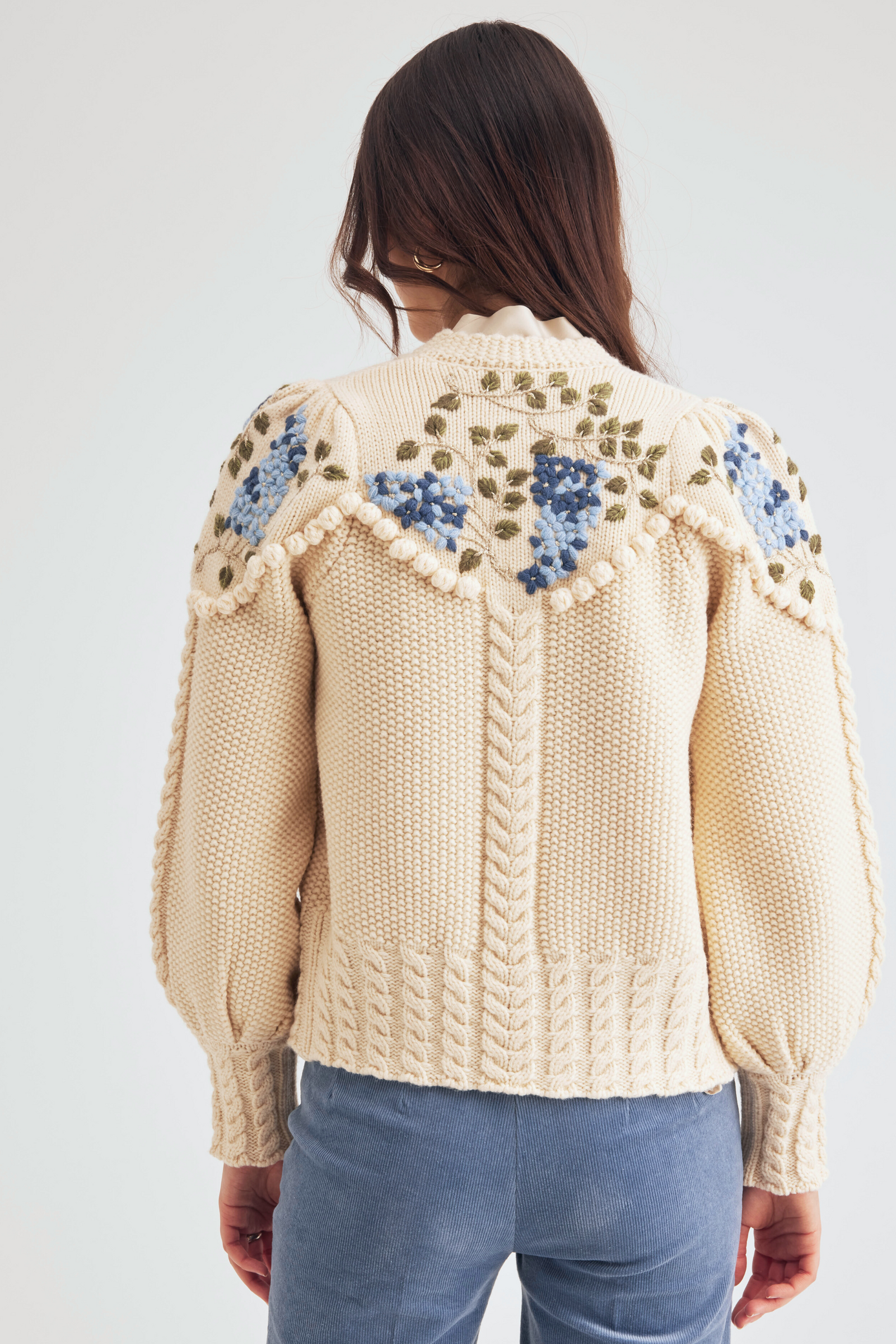 Holly Cardigan, Ivory blue Lilac – Line Markvardsen