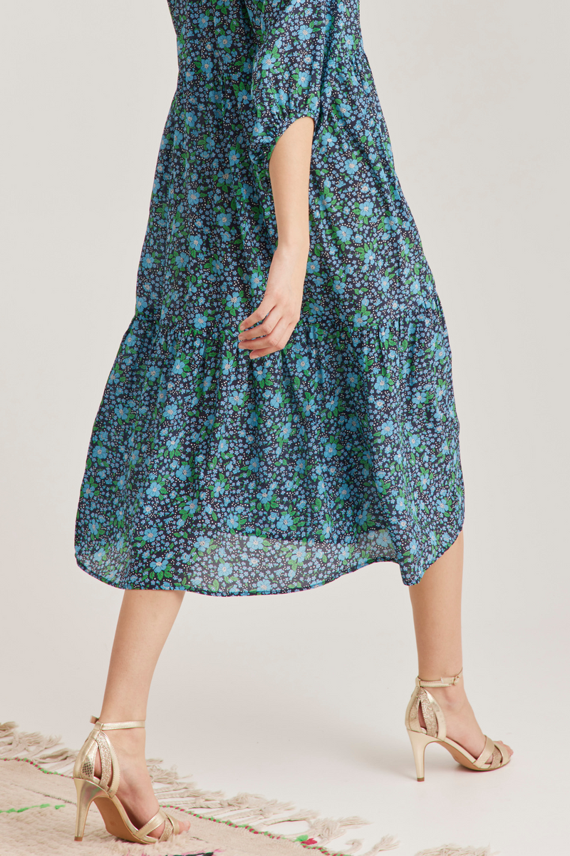 Caroline Dress, Blue Blossom