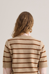 Molly top, Nutmeg Stripe