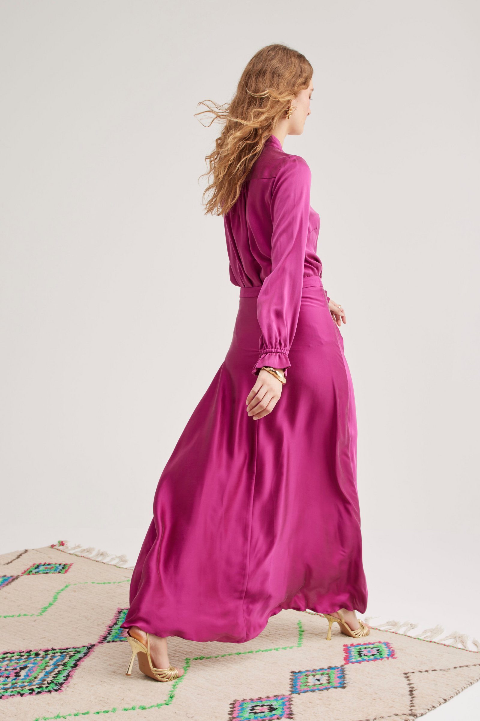 Ivy Silk Skirt, Orchid Pink – Line Markvardsen