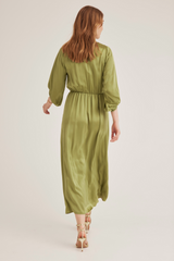 Julianna Silk Dress, Fern