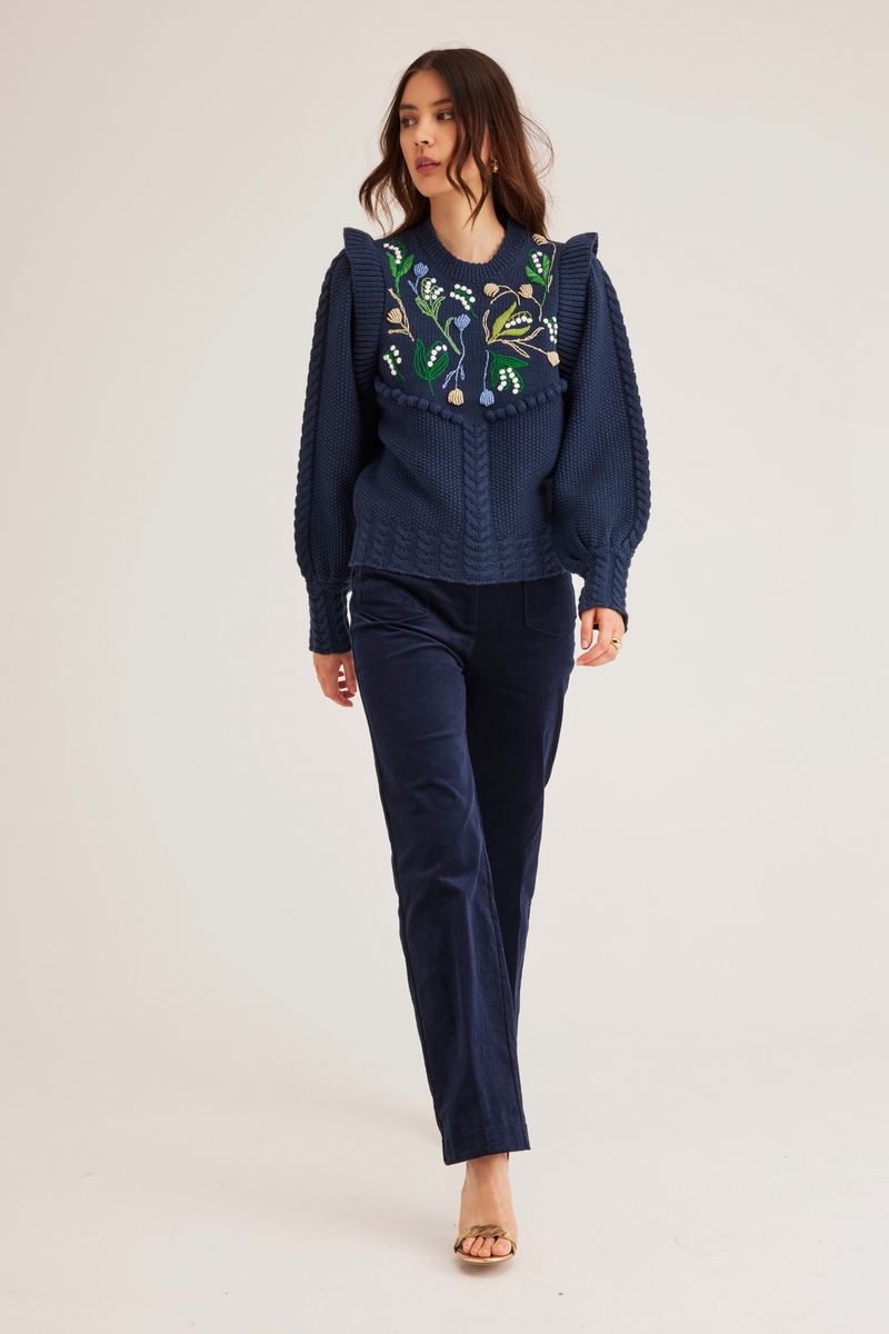 Brooklyn Sweater Lily of the valley, Navy