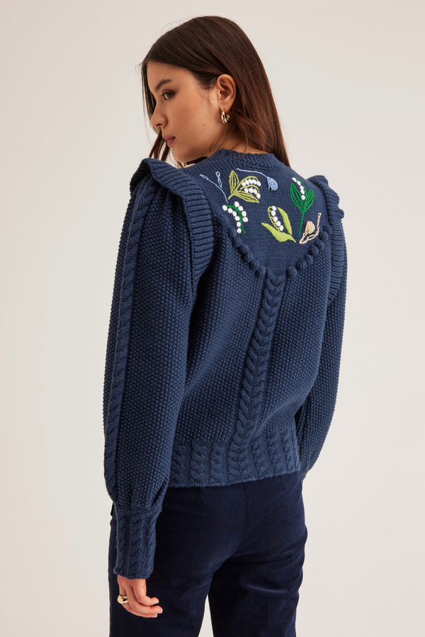 Brooklyn Sweater Lily of the valley, Navy