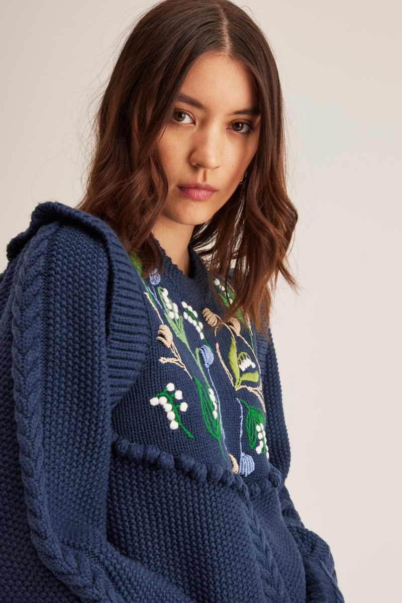 Brooklyn Sweater Lily of the valley, Navy