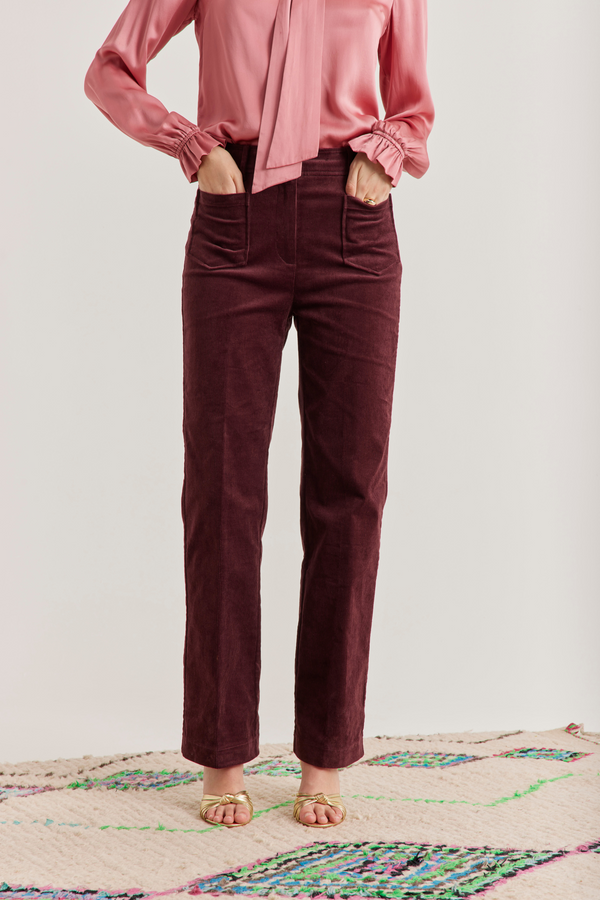 Carol Corduroy Jeans, Berry