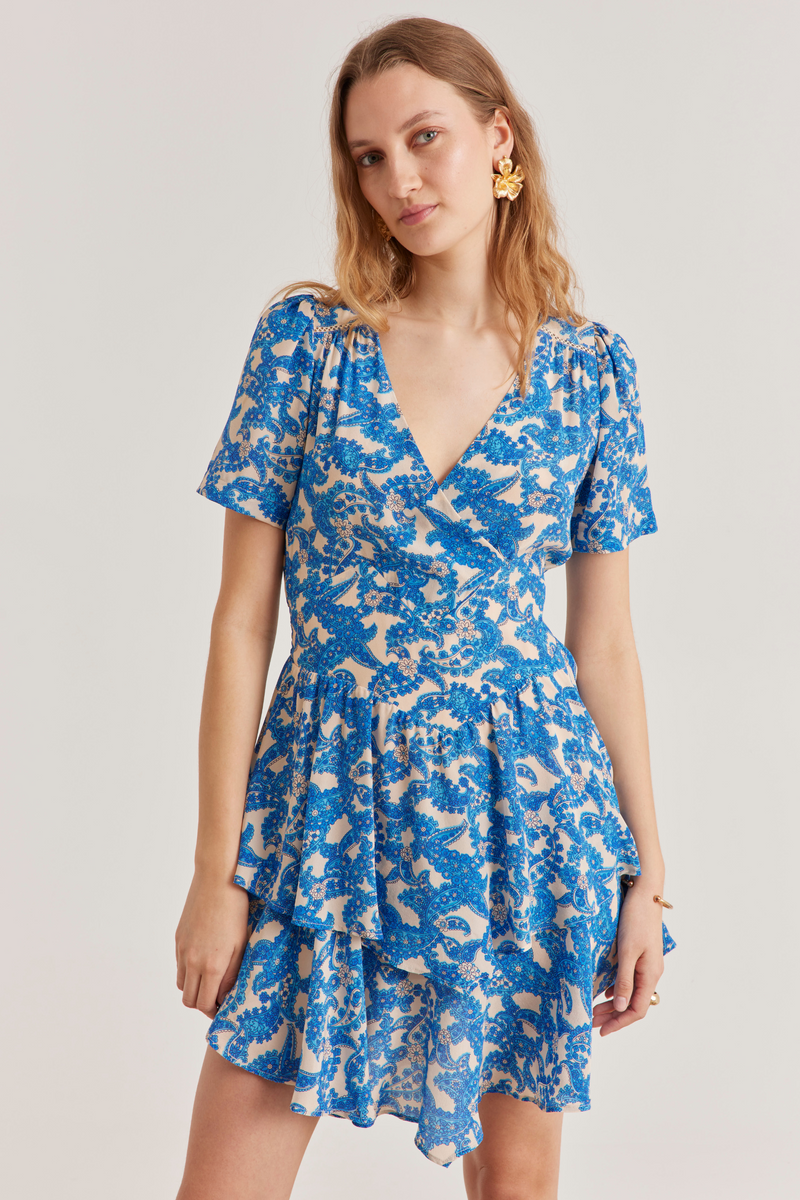 Jolene Dress, Pop Paisley- Royal blue