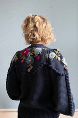 Holly Cardigan, Navy Orchid Pink