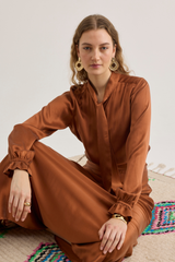 Ivy Silk Skirt, Caramel