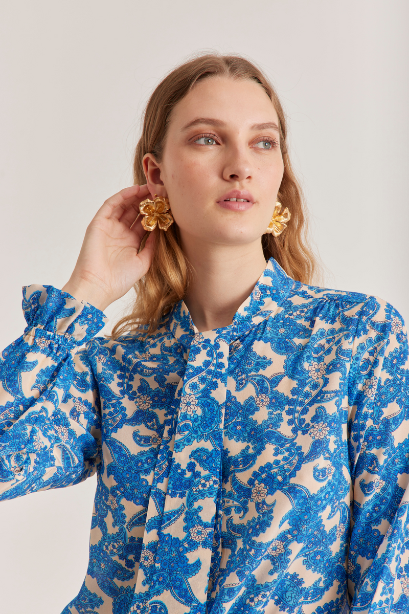 Pauline Shirt, Pop Paisley - Royal blue