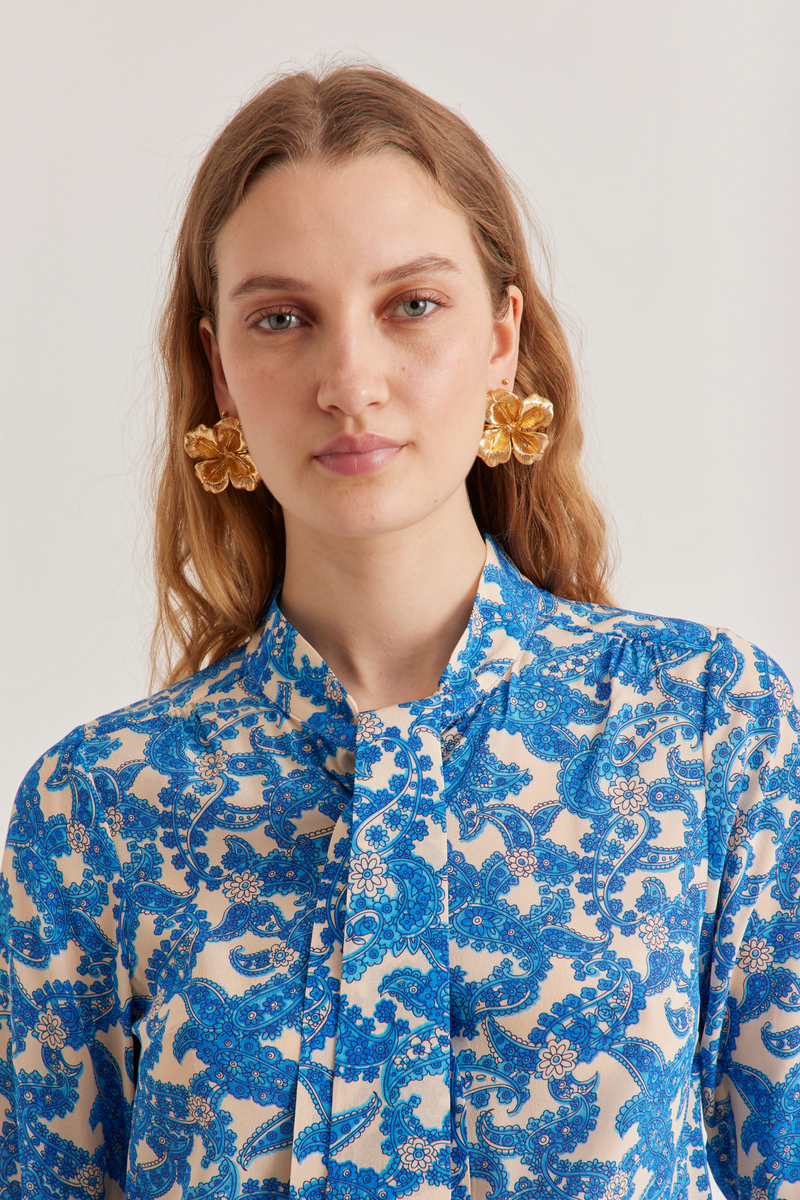 Pauline Shirt, Pop Paisley - Royal blue