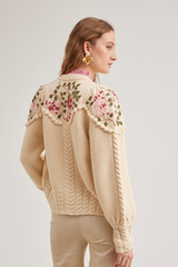 Holly Cardigan, Ivory rose Lilac