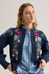 Holly Cardigan, Navy Orchid Pink