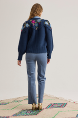 Holly Cardigan, Navy Orchid Pink