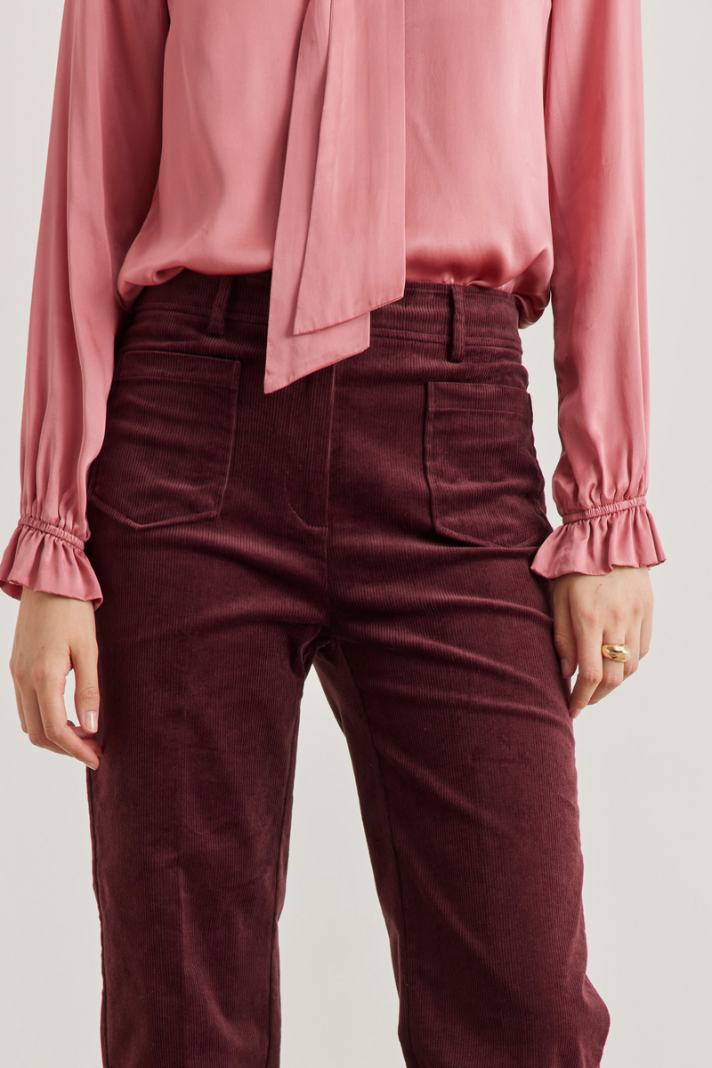 Carol Corduroy Jeans, Berry