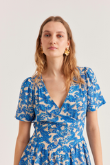 Jolene Dress, Pop Paisley- Royal blue