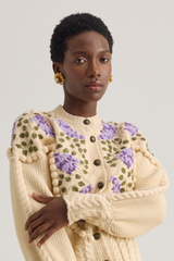 Holly Cardigan, Ivory Lilac