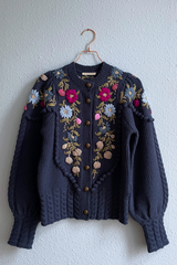 Holly Cardigan, Navy Orchid Pink