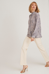 Harriet Shirt, Navy-Paisley