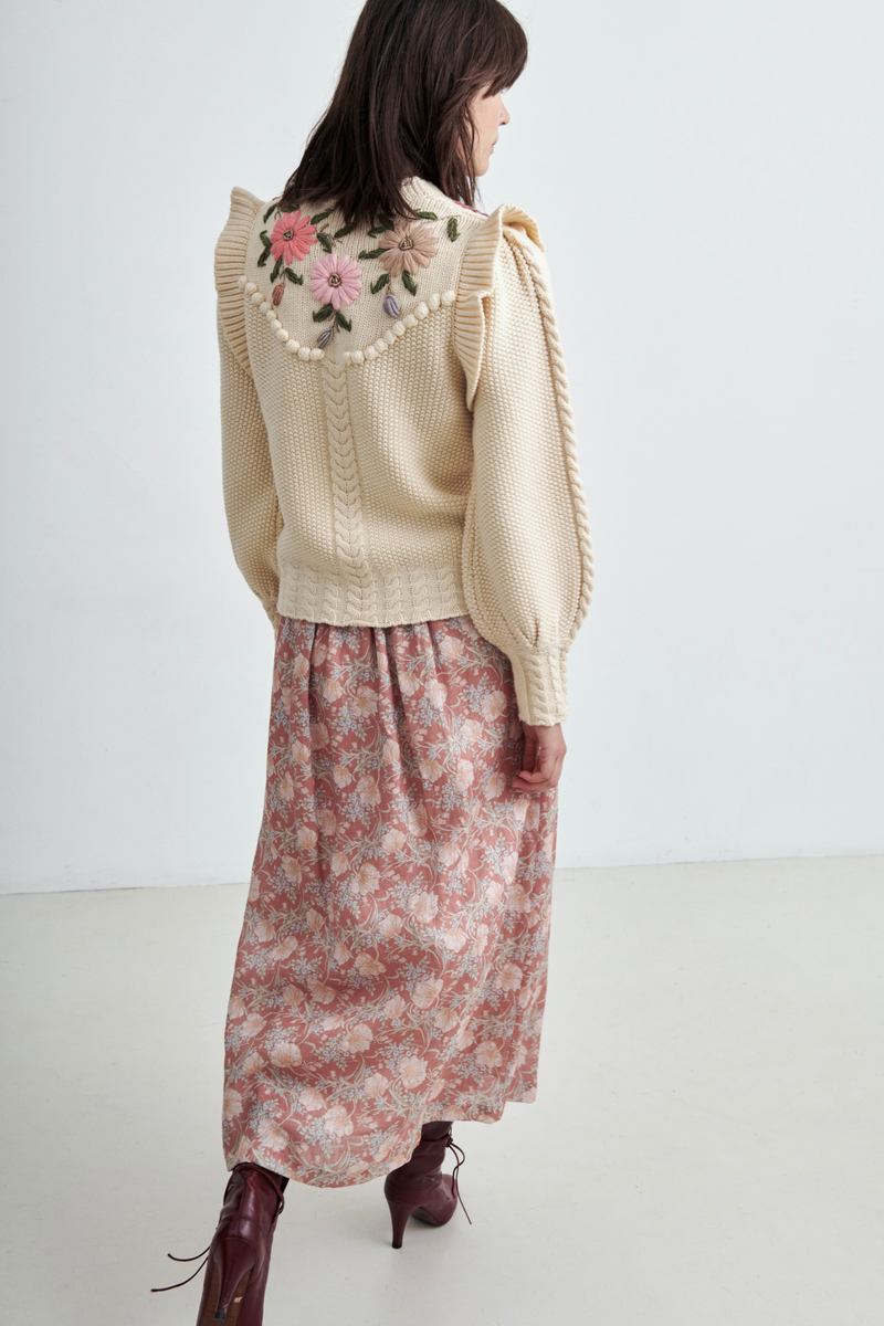 Brooklyn Sweater Ivory Rose