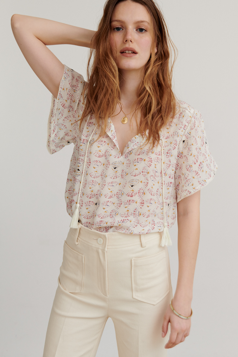 Vicky Blouse, Ivory Seashell