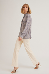 Harriet Shirt, Navy-Paisley