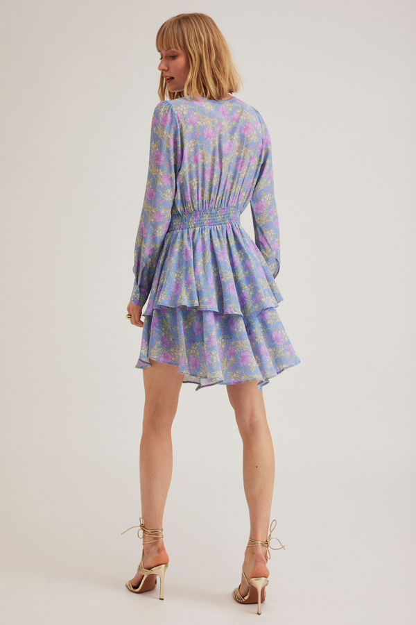 Darlene Dress, Bluebell Peony, Silk